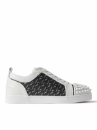 Christian Louboutin - Louis Junior Spikes Rubber-Trimmed Mesh and Suede Sneakers - White