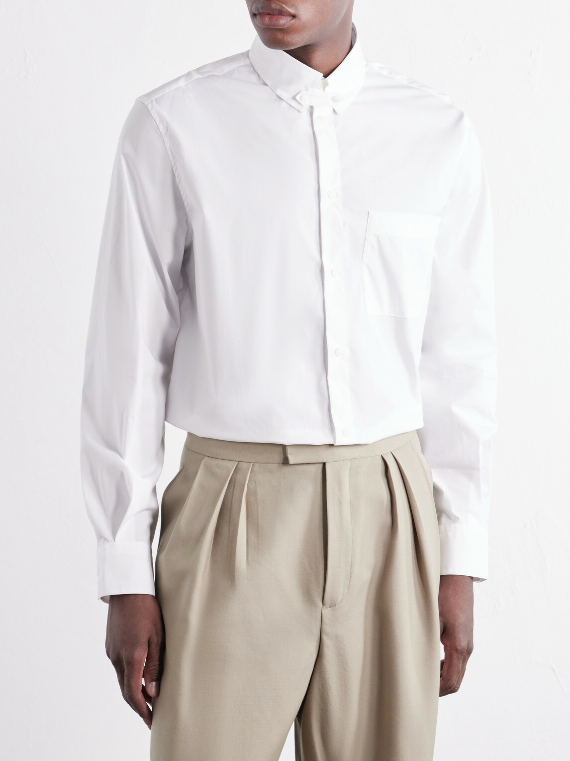 Jacquemus - Tailleur Button-Down Collar Stretch-Cotton Poplin Shirt - White