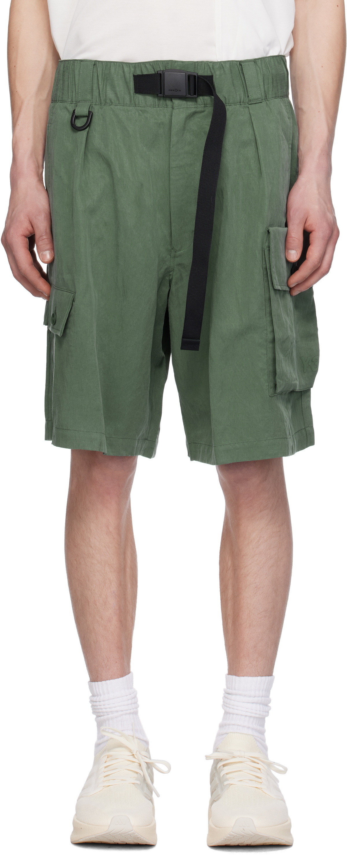 Green twill shorts