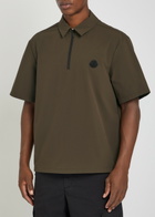 Moncler Logo-appliquéd Stretch-polyamide Polo Shirt Dark Brown