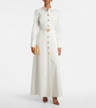 Oscar de la Renta Belted cotton poplin shirt dress