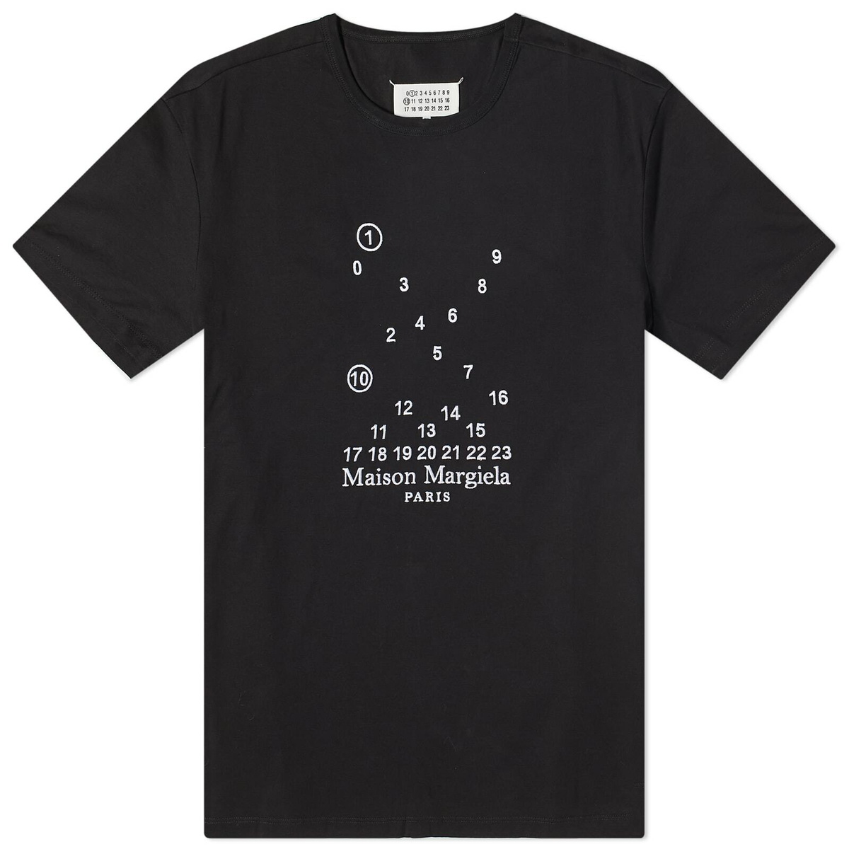 Maison Margiela Men's Embroidered Numbers Logo T-Shirt in Black Maison ...