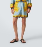 Versace Printed silk shorts
