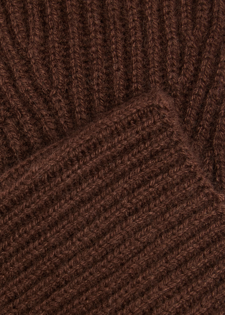 Loop Cashmere Fingerless Cashmere Mittens - Brown - One Size