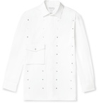 Bottega Veneta - Oversized Embellished Stretch-Cotton Oxford Shirt - White