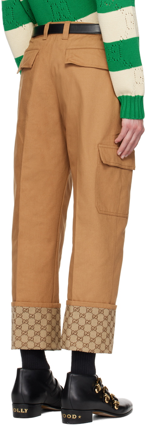 Gucci Brown GG Cuff Cargo Pants