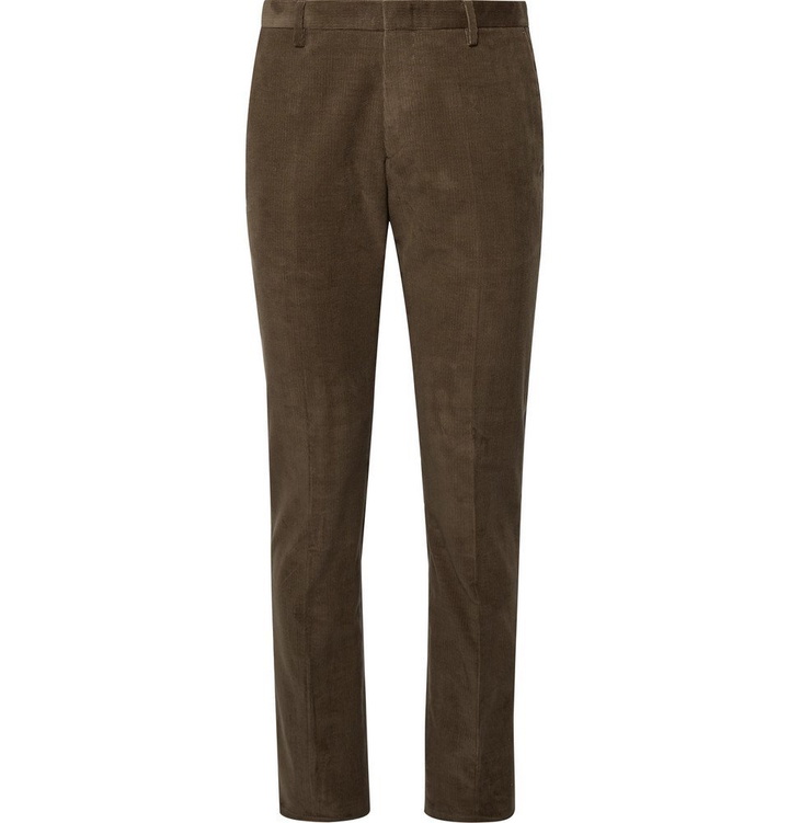 Photo: Paul Smith - Olive Slim-Fit Cotton-Corduroy Suit Trousers - Men - Brown