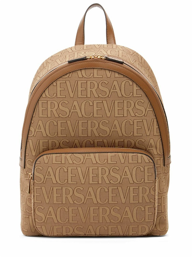 Photo: VERSACE - Logo Fabric & Leather Backpack