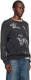 R13 Gray Drop Needle Sweater