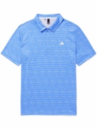 adidas Golf - Printed Recycled-Jersey Half-Zip Polo Shirt - Blue