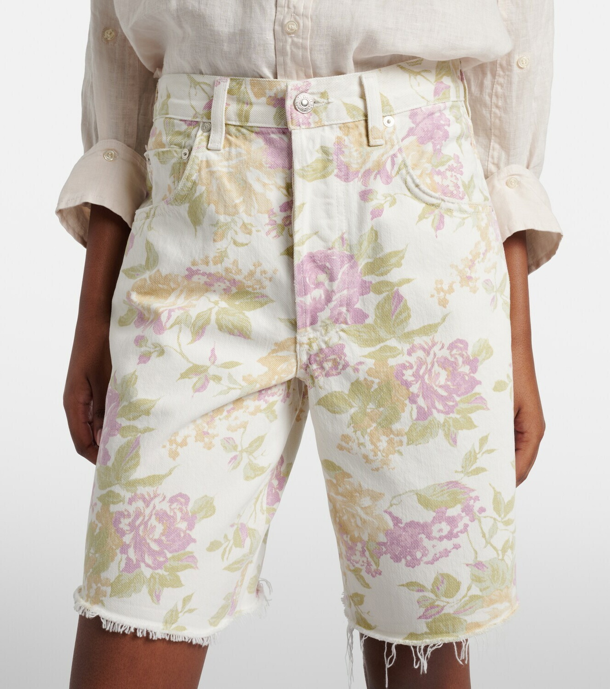 Citizens of Humanity Ayla floral denim Bermuda shorts