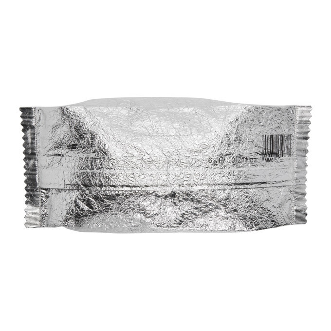 MM6 Maison Martin Margiela Silver Large Candy Wrapper Pouch MM6