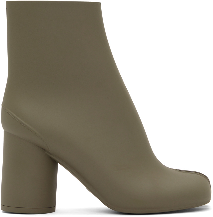 Maison Margiela Taupe Rubber Tabi Boots Maison Margiela