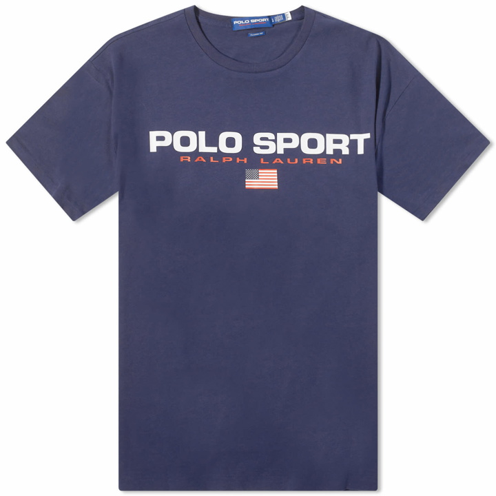 Photo: Polo Ralph Lauren Men's Polo Sport Logo T-Shirt in Cruise Navy/White