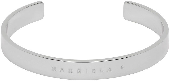 Photo: MM6 Maison Margiela Silver Minimal Cuff Bracelet