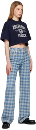 AMI Alexandre Mattiussi Blue Gingham Jeans