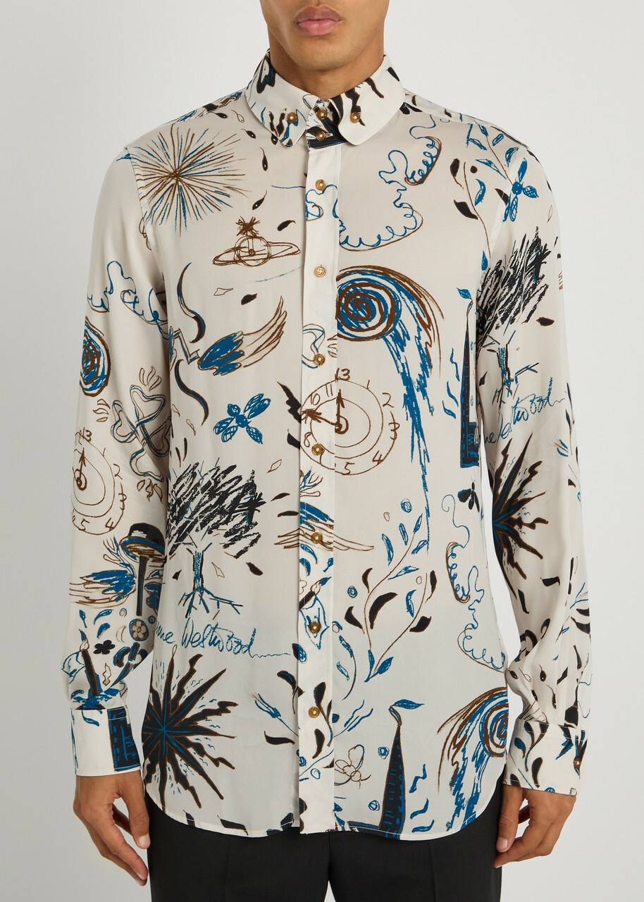 Vivienne Westwood Printed Krall Chiffon Shirt White