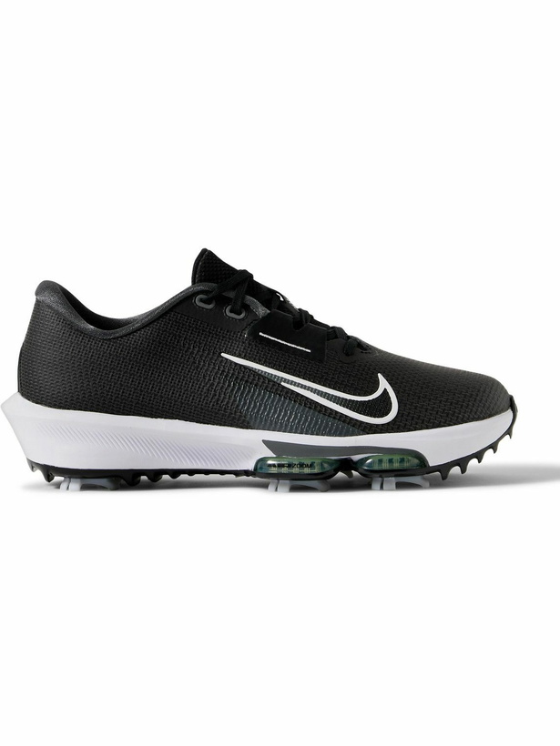 Photo: Nike Golf - Air Zoom Infinity Tour 2 Rubber-Trimmed Flyknit Golf Sneakers - Black