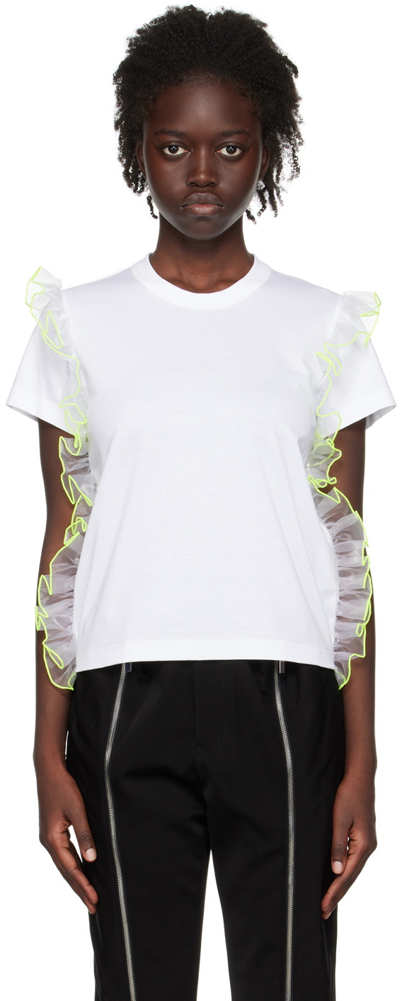 Noir Kei Ninomiya White Ruffled T-Shirt