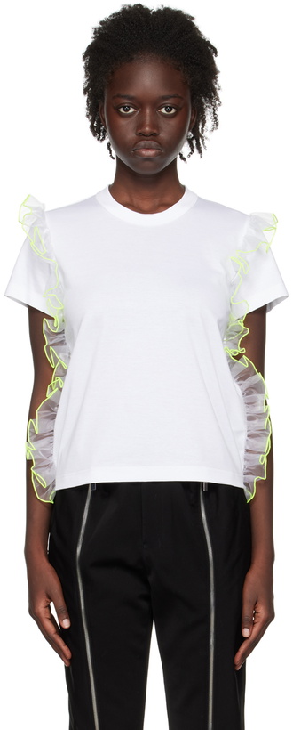 Photo: Noir Kei Ninomiya White Ruffled T-Shirt