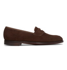 George Cleverley - Bradley Suede Penny Loafers - Brown