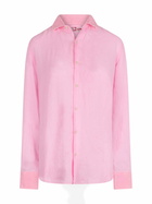 MC2 Saint Barth Man Water Color Fluo Pink Linen Pamplona Shirt