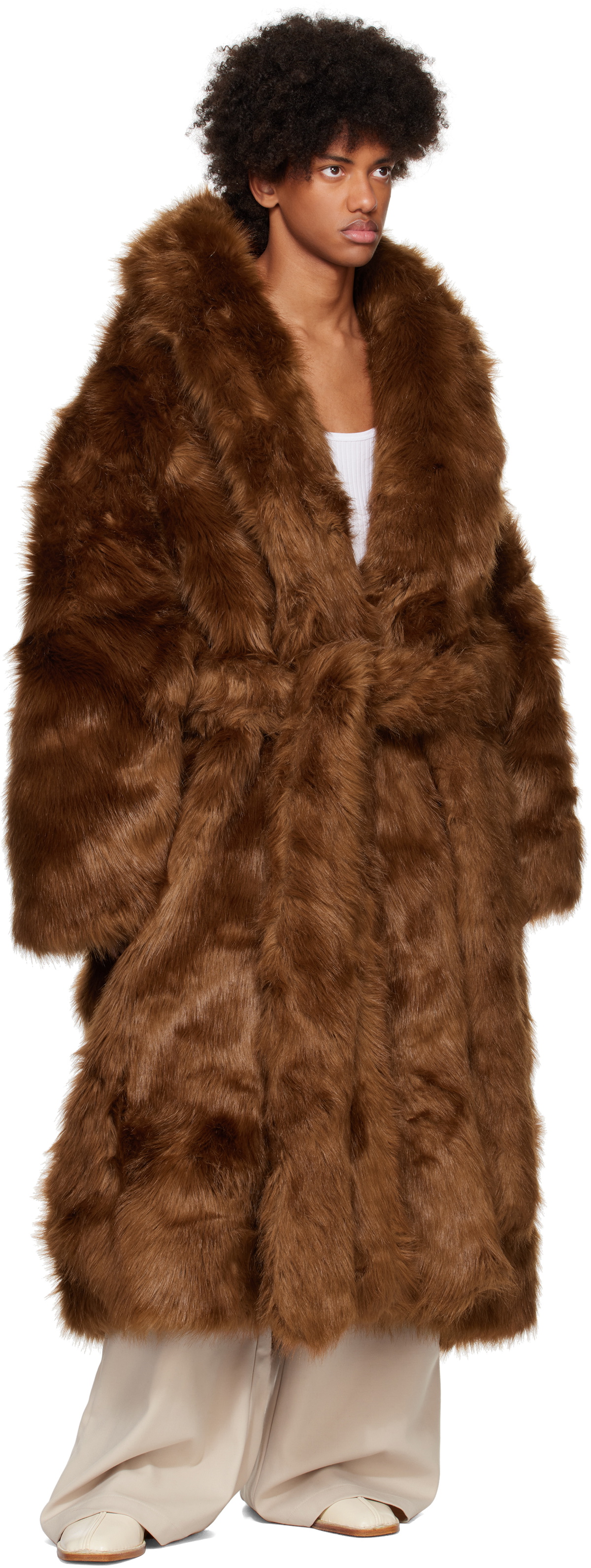 は*ん様 新品　A VACATION VAST ブラウン　コードュロイ Entire Studios Brown Vast Faux Fur Coat Entire Studios