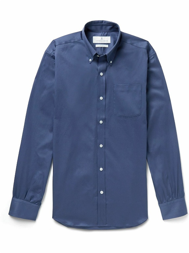 Photo: Turnbull & Asser - Suffolk Button-Down Collar Cotton-Poplin Shirt - Blue