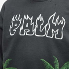 Palm Angels Men's Palms & Skulls Vintage Crew Sweat in Black/Green