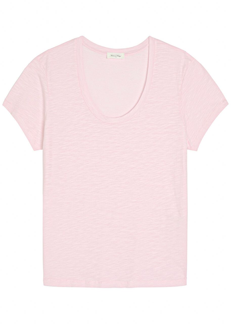 American Vintage Jacksonville Slubbed Cotton-blend T-shirt Light Pink