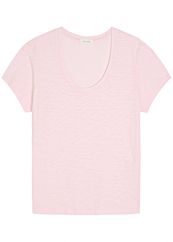 Photo: American Vintage Jacksonville Slubbed Cotton-blend T-shirt Light Pink