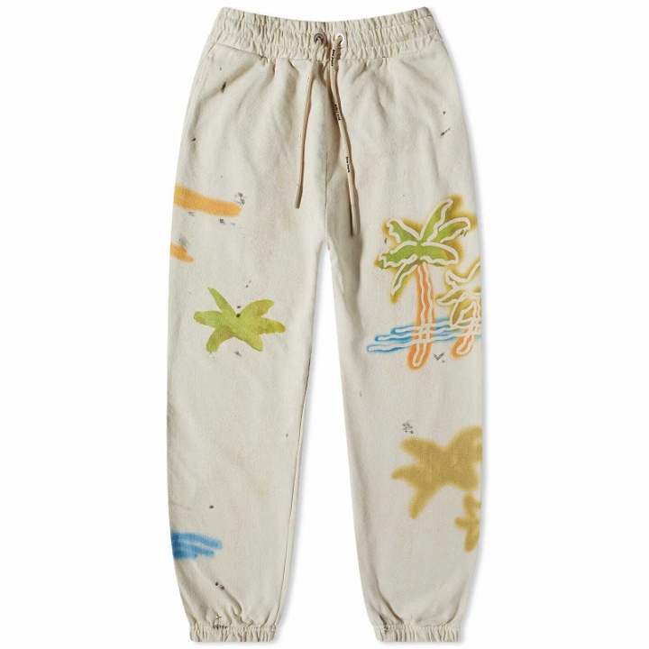 Photo: Palm Angels Men's Neon Palm Sweat Pant in Off White/Multi