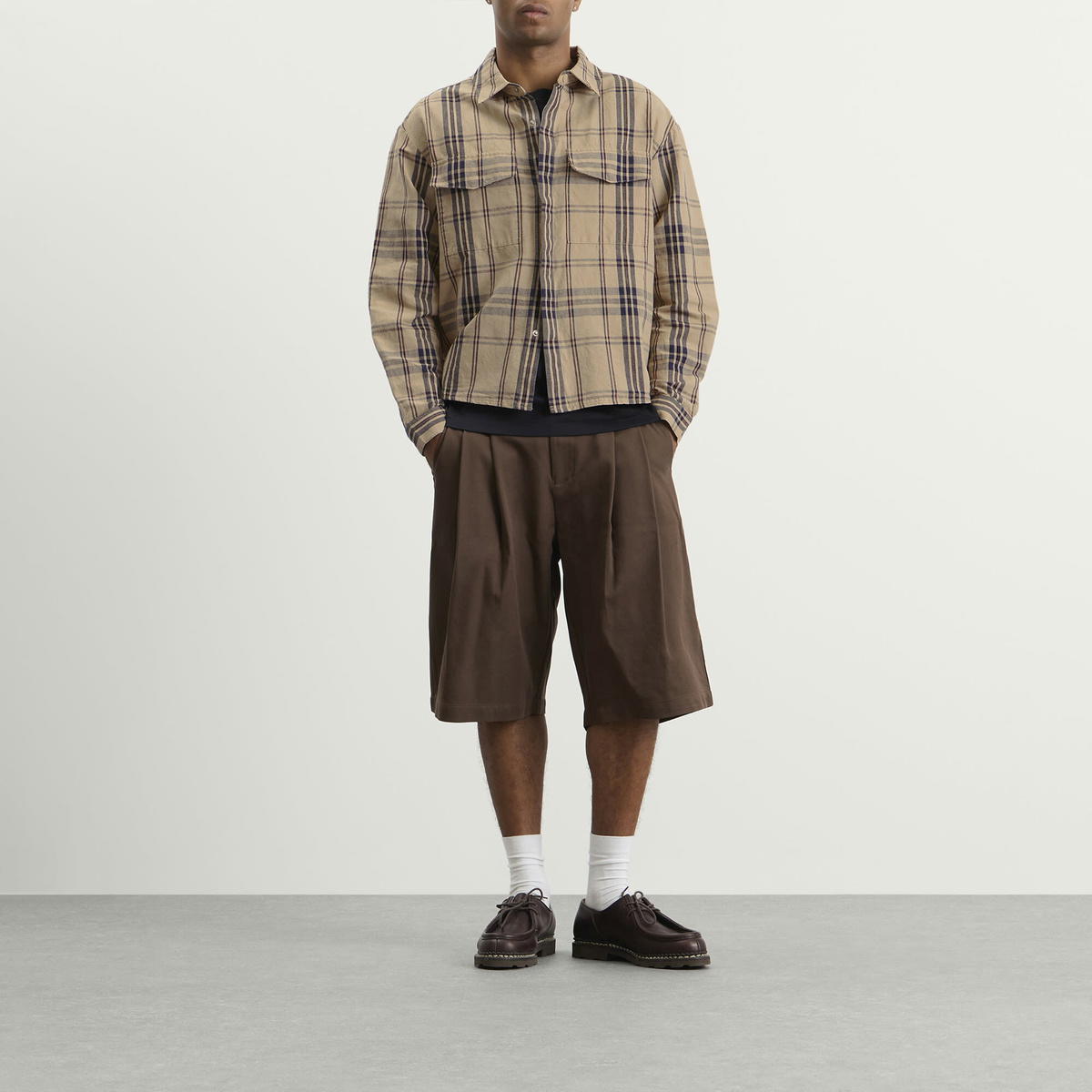 Bound Men's Linen Shirt in Safari Check