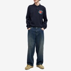 By Parra Men's Flower Blob Knitted Polo Shirt in Midnight Blue