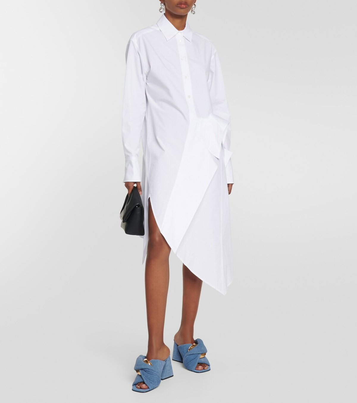 JW Anderson Deconstructed cotton poplin shirt dress JW Anderson