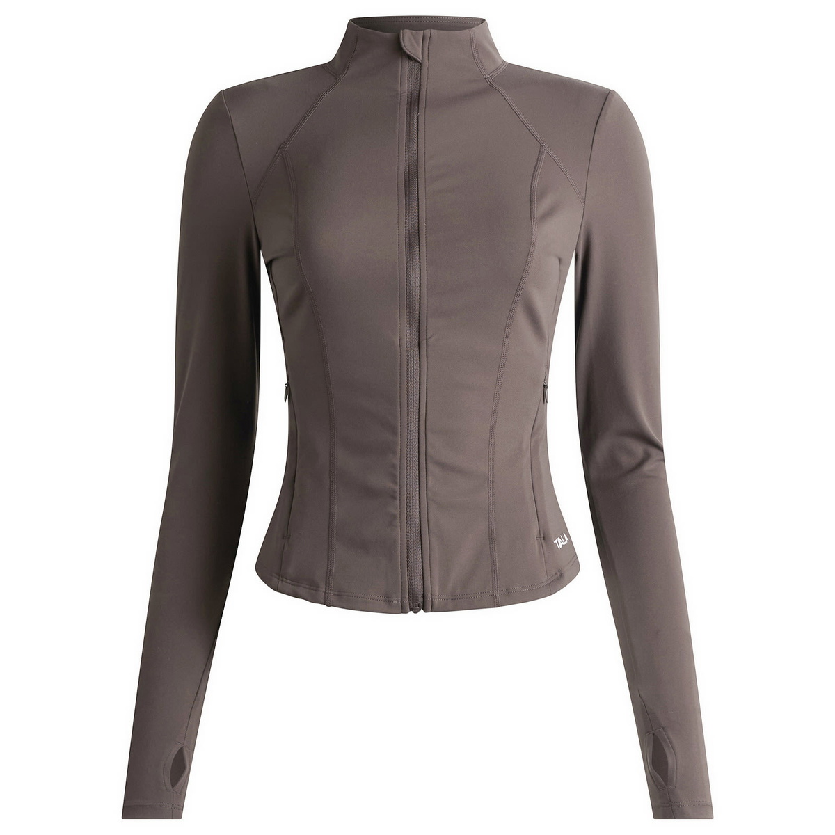 TALA Women's Dayflex Zip Through Running Jacket in Mocha Brown