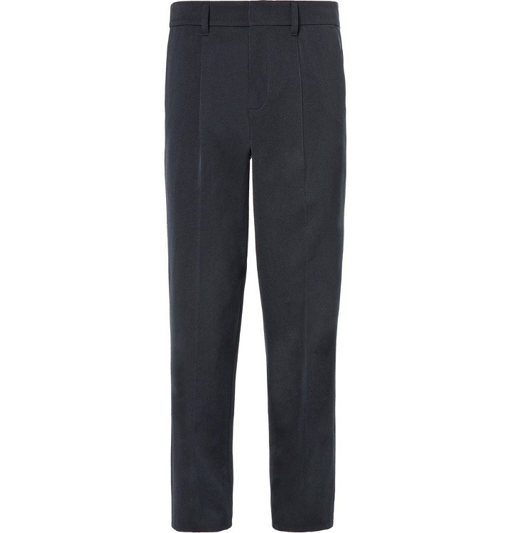 Photo: Mr P. - Pleated Wool and Cotton-Blend Twill Trousers - Navy