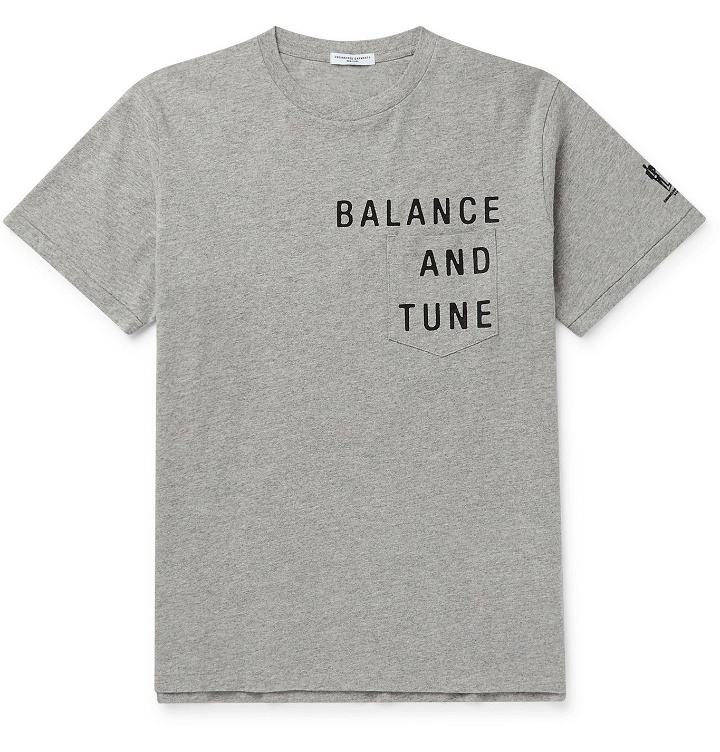 Photo: Engineered Garments - Printed Mélange Cotton-Blend Jersey T-Shirt - Gray