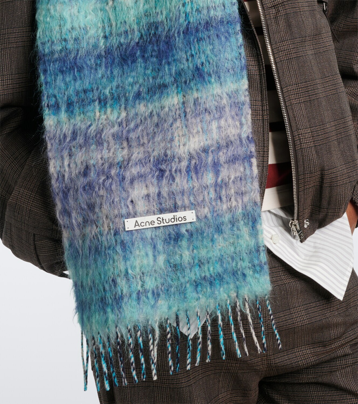 Acne Studios Fringed mohair and wool-blend scarf