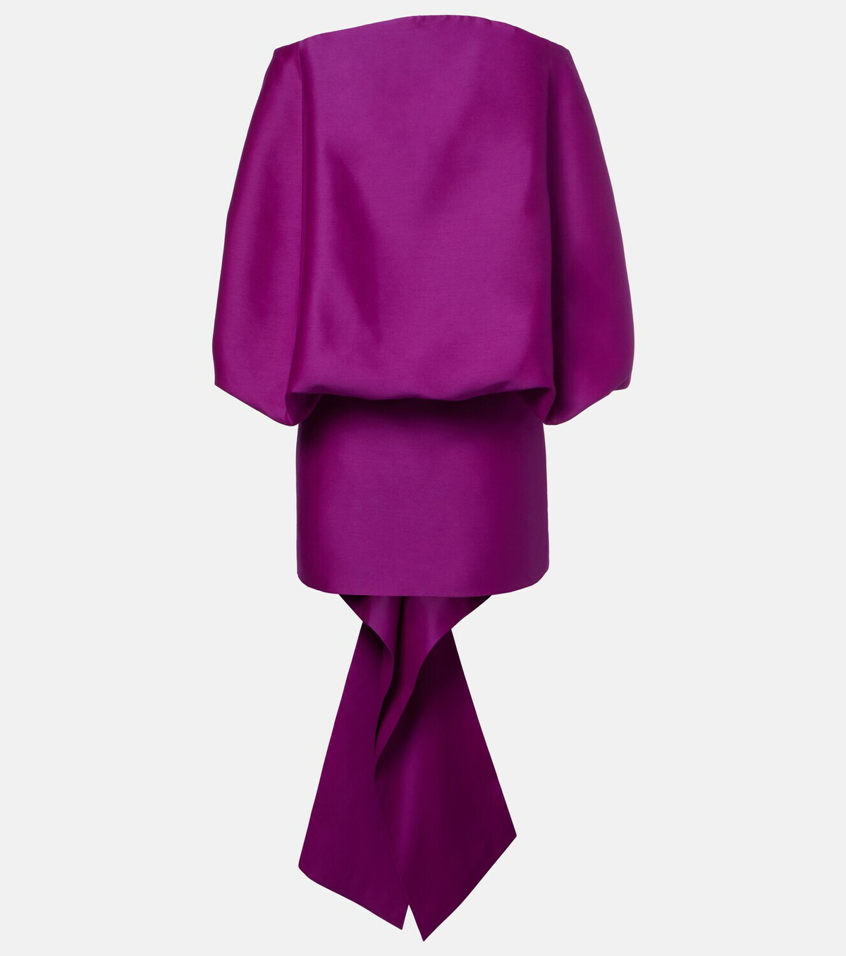 Balenciaga Off-shoulder wool and silk minidress