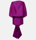 Balenciaga Off-shoulder wool and silk minidress