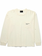 Enfants Riches Déprimés - Thrashed Distressed Logo-Print Cotton-Jersey T-Shirt - White