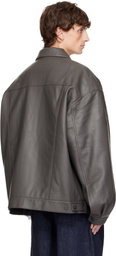 The Frankie Shop Gray Conan Faux-Leather Jacket