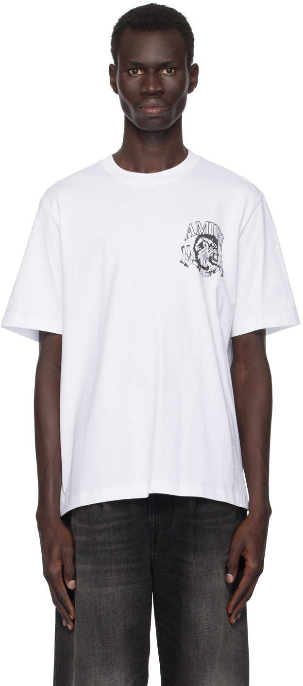 【関税込み】AMIRI ホワイト Lion Outline Tシャツ White Lion Outline T-shirt by AMIRI on Sale