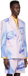 KidSuper Purple Polyester Blazer