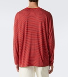 Auralee Striped wool T-shirt