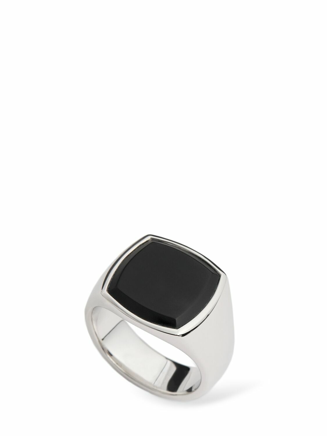 Tom Wood Silver 'Cushion Black Molecule' Ring Tom Wood