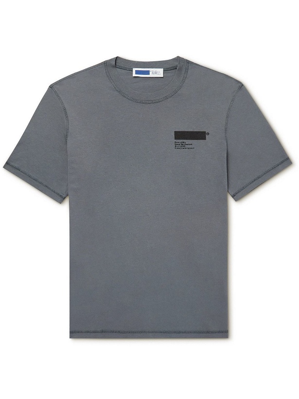 Photo: AFFIX - Standardised Logo-Print Organic Cotton-Jersey T-Shirt - Gray