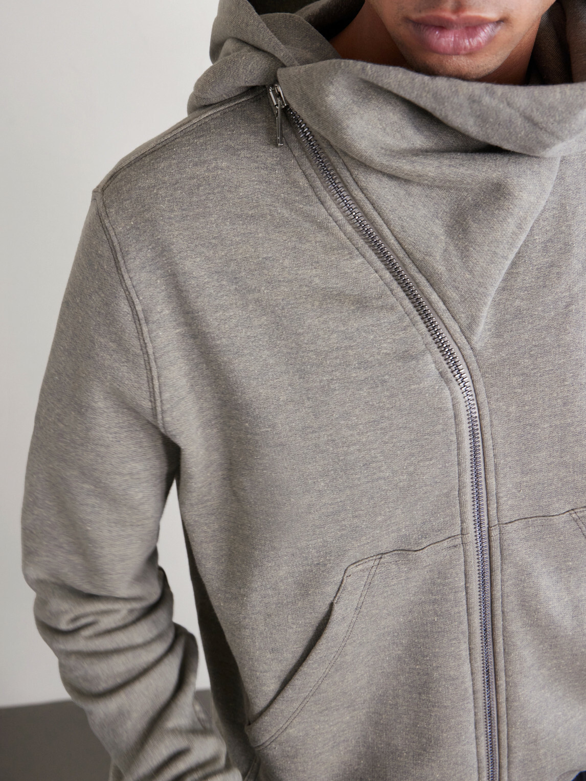 DRKSHDW by Rick Owens - Mountain Zip-Up Cotton-Blend Hoodie - Gray