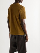 Bottega Veneta - Cotton-Blend Terry Henley T-Shirt - Brown